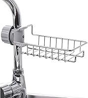 VECU Kitchen Faucet Sponge Holder Stainless Steel Sink Caddy Organizer Drain Rack For Kitchen Accessories Dishwashing...